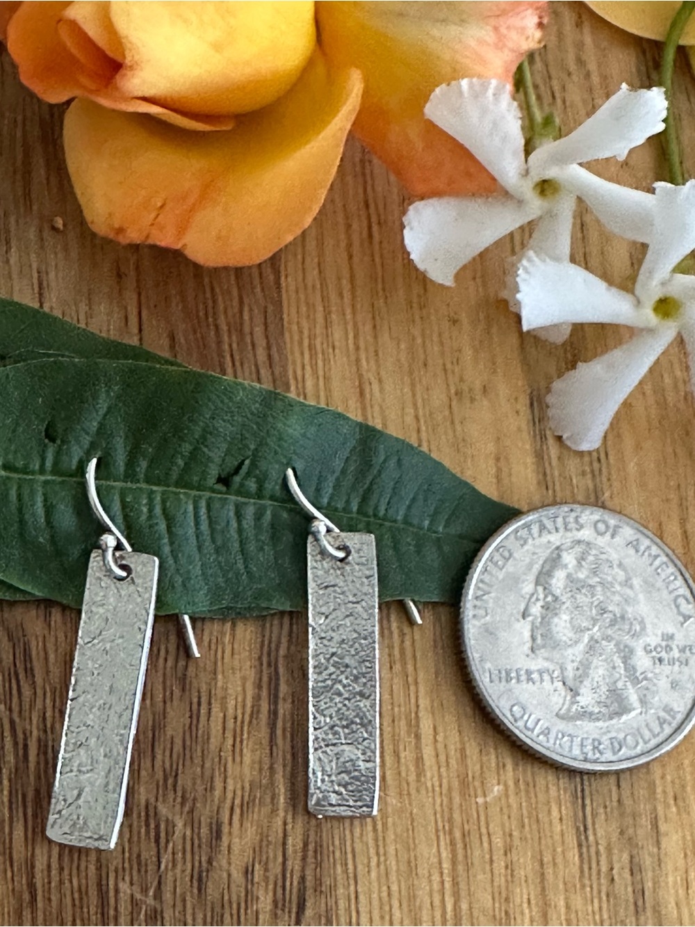 Silpada Silver Textured Rectangular Drop Earrings - Picture 4 of 6